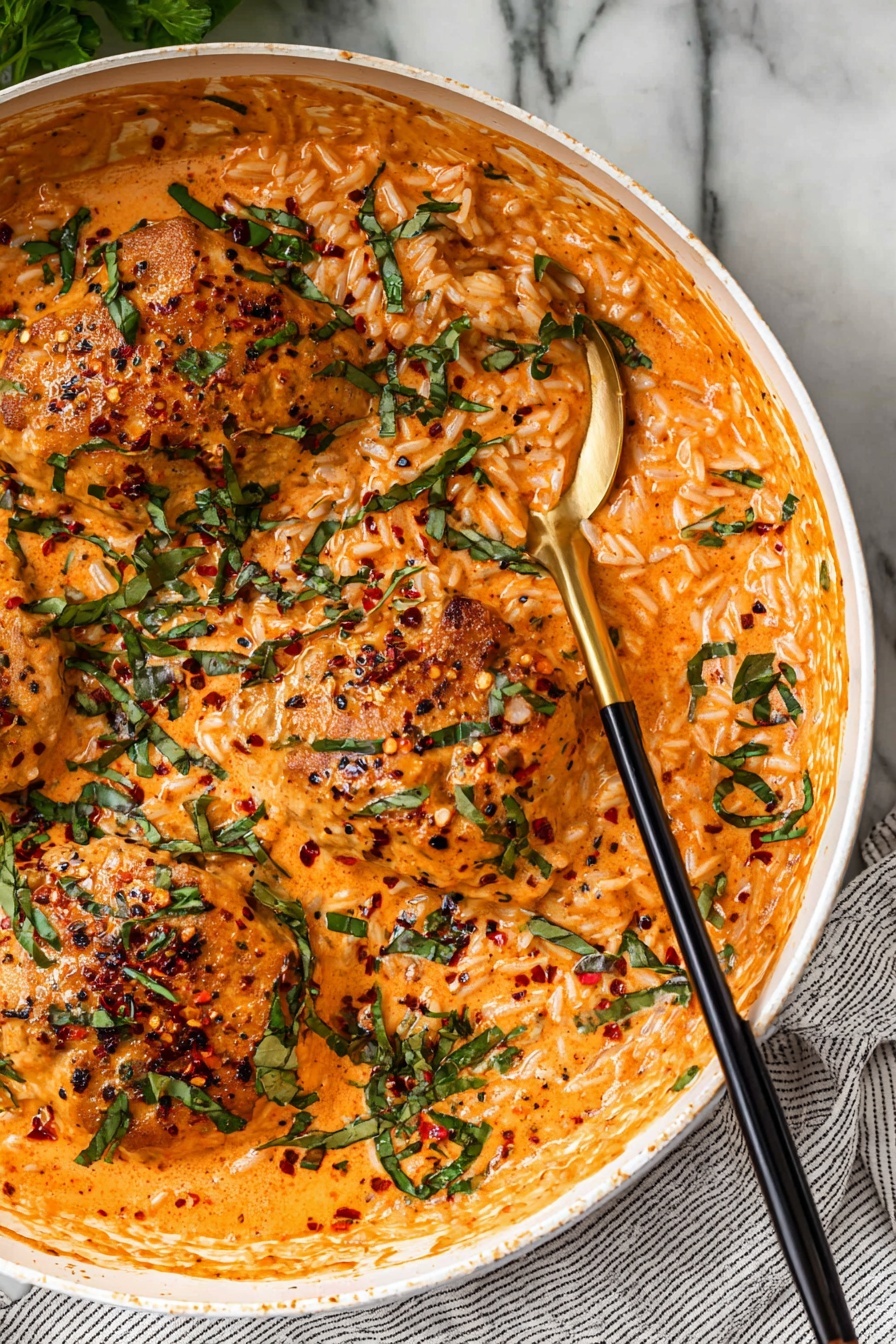 The image shows a white plate with creamy orange pasta mixed with spinach at the bottom layer, giving a smooth and rich texture. On top, there are six thick slices of golden brown grilled chicken arranged in a slightly overlapping line across the center. The chicken is shiny with a textured surface from the grilling, and it is sprinkled with small white cheese bits and chopped fresh green parsley scattered on top and around the plate. The whole dish sits on a white marbled surface. photo taken with an iphone --ar 2:3 --v 7