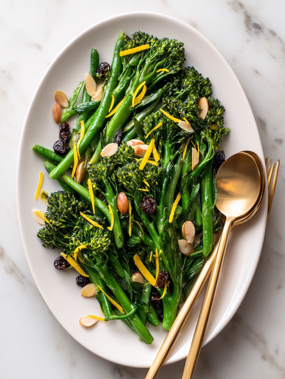 Lemon Broccolini Green Beans - Serving Suggestion