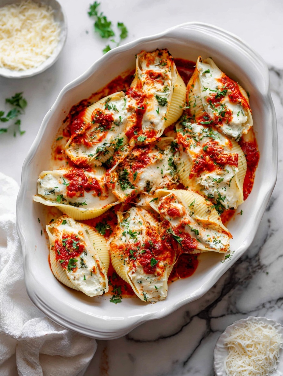 Cheesy Stuffed Shells - Serving Suggestion