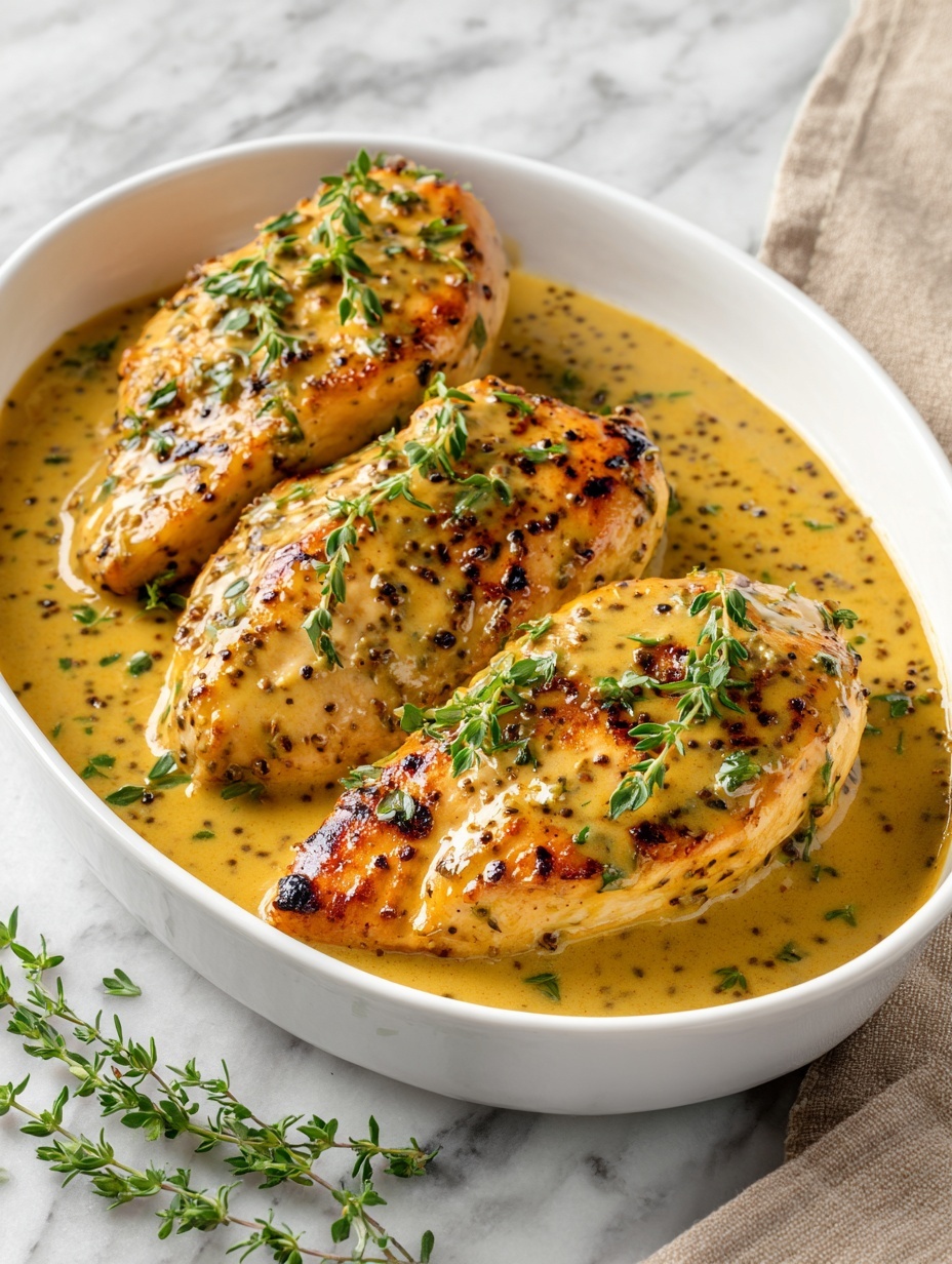 The image shows four pieces of golden-brown cooked chicken with a shiny glaze covered in black pepper and spices arranged in a row on a white plate. The piece closest to the front is sliced, revealing the light, juicy inside of the meat. On the left side of the plate, three green onion stalks lay next to the chicken. The plate sits on a white marbled surface, with a blurred bowl and bread roll in the background. Photo taken with an iphone --ar 2:3 --v 7